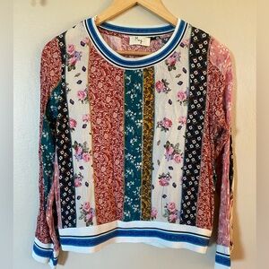 Meg Floral Striped pullover Top